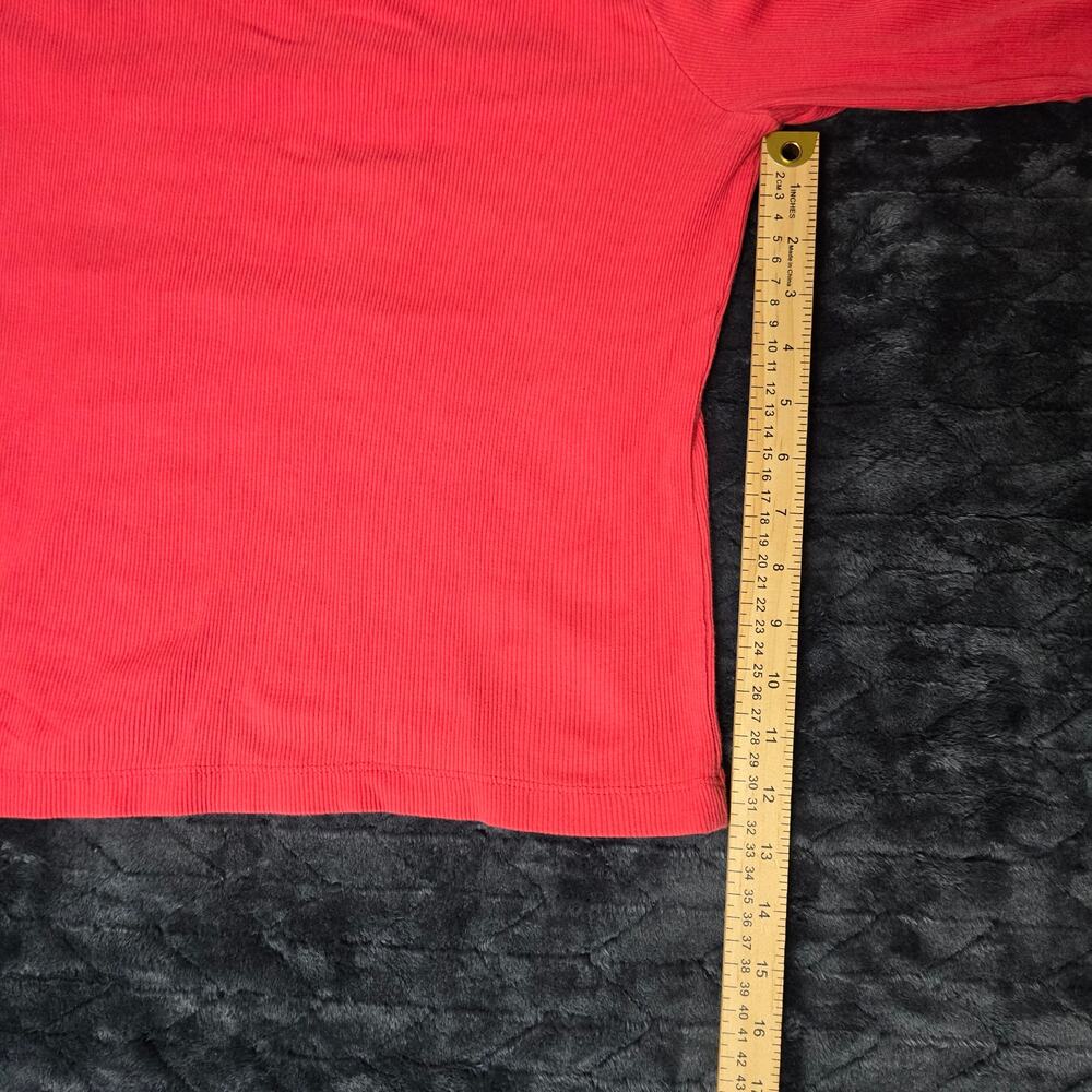 Vintage Newport News Women’s Red Ribbed Long Sleeve Shirt - Size M - Picture 4 of 5